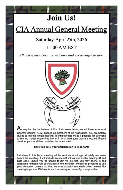 Notice for CIA Annual General Meeting